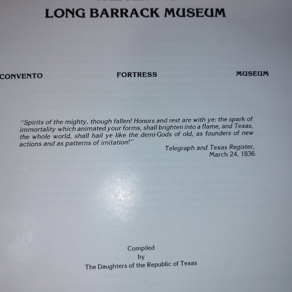 1986 The Alamo Long Barrack Museum Book By Daughters of Republic Texas-SC-Fair - Picture 2 of 6